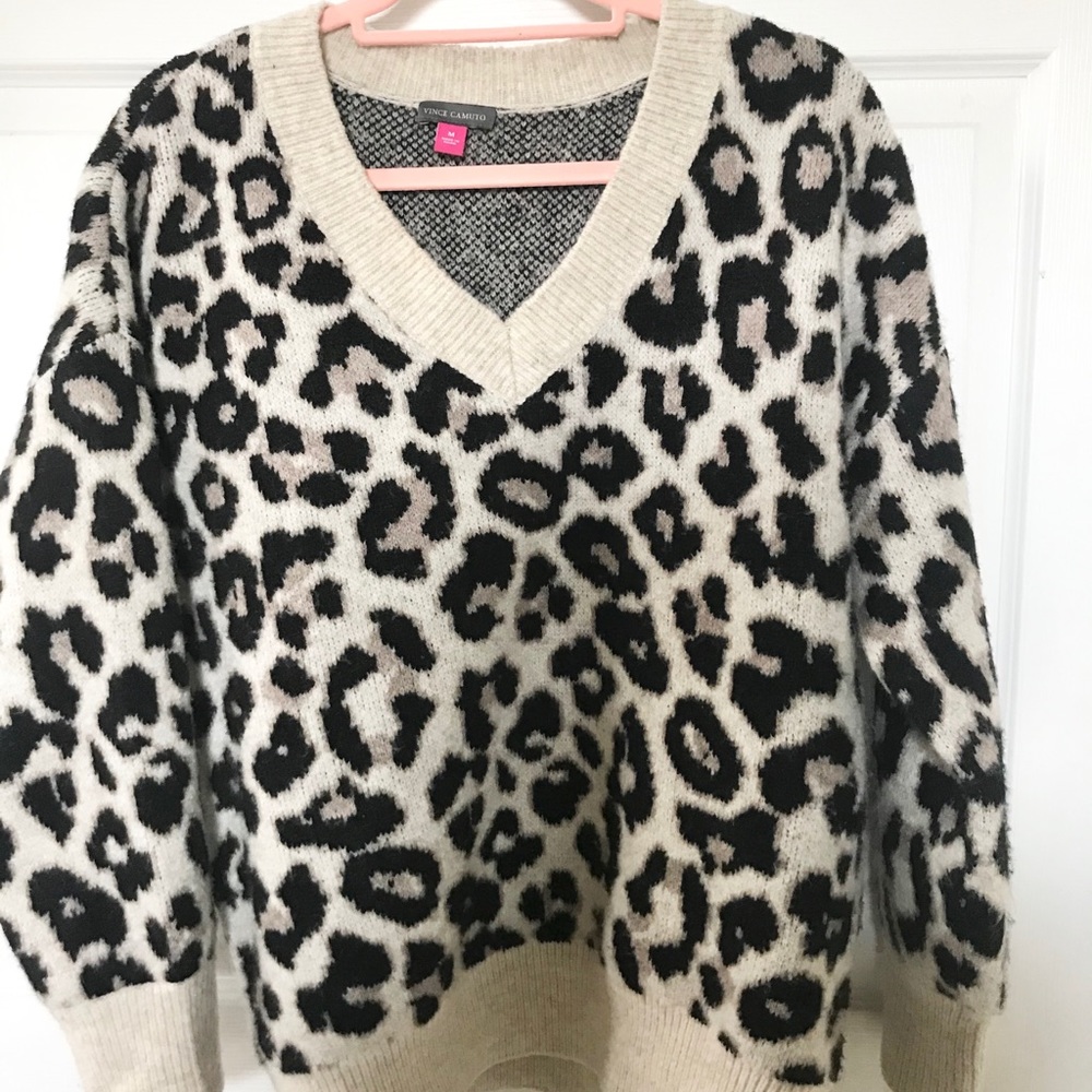 Vince Camuto Oversized Leopard Sweater